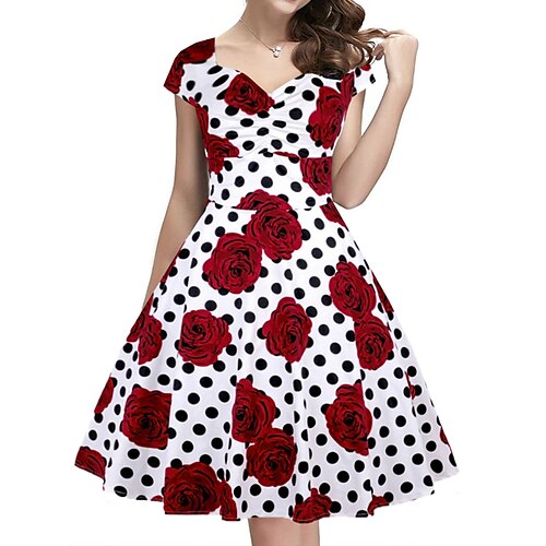 Dame Elegant Ferie Vintage kjole Midikjole Fest udendørs Trykt mønster Blomstret V-hals Kortærmet Regulær Sommer Forår 2023 Sort rød Hvid Rød S M L XL
Dame Elegant Ferie Vintage kjole Midikjole Fest udendørs Trykt mønster Blomstret V-hals Kortærmet Regulær Sommer Forår 2023 Sort rød Hvid Rød S M L XL