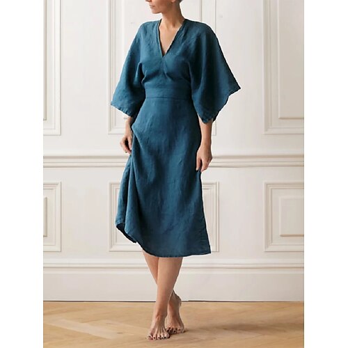 Per donna Abito in cotone e lino Vestito tubino Vestito longuette Misto cotone Di tendenza Moderno Giornaliero Da mare A V Increspato A pieghe Manica a 3/4 Estate Primavera 2023 Standard Verde Colore
Per donna Abito in cotone e lino Vestito tubino Vestito longuette Misto cotone Di tendenza Moderno Giornaliero Da mare A V Increspato A pieghe Manica a 3/4 Estate Primavera 2023 Standard Verde Colore