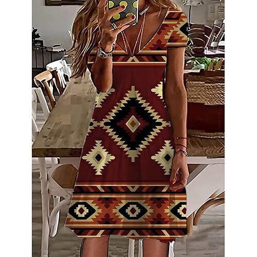 Dame Uformell kjole Skiftkjole Print kjole Blomstret Trykt mønster V-hals Mini kjole Etnisk Stamme utendørs Daglig Kortermet Normal Mørkerød Vin Kakifarget Vår Sommer S M L XL XXL
Dame Uformell kjole Skiftkjole Print kjole Blomstret Trykt mønster V-hals Mini kjole Etnisk Stamme utendørs Daglig Kortermet Normal Mørkerød Vin Kakifarget Vår Sommer S M L XL XXL