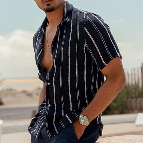 Herre Skjorte Button Up skjorte Sommer skjorte Casual skjorte Strandtrøje Sort Navyblå Grøn Kort Ærme Grafisk Stribe Aftæpning Gade Ferierejse Knap ned Tøj Stilfuld Afslappet Moderne Moderne
Herre Skjorte Button Up skjorte Sommer skjorte Casual skjorte Strandtrøje Sort Navyblå Grøn Kort Ærme Grafisk Stribe Aftæpning Gade Ferierejse Knap ned Tøj Stilfuld Afslappet Moderne Moderne
