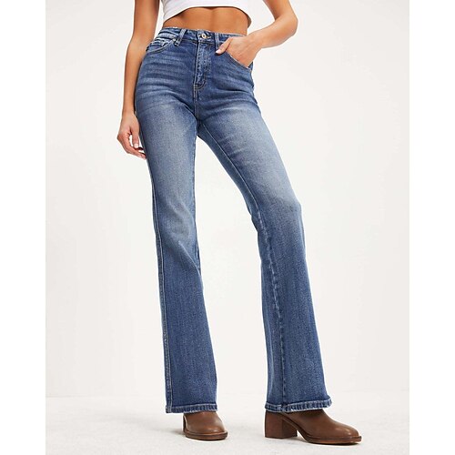 Dame Jeans Nødbluss Bukser Denimstoff Mørkeblå Mote Fritid / hverdag Sidelommer Bred Bukseben Full lengde Komfort Helfarge S M L XL 2XL
Dame Jeans Nødbluss Bukser Denimstoff Mørkeblå Mote Fritid / hverdag Sidelommer Bred Bukseben Full lengde Komfort Helfarge S M L XL 2XL