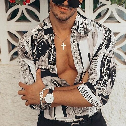 Per uomo Camicia Camicia con bottoni Camicia estiva Maglietta informale Bianco Manica lunga Color Block Collo ripiegabile Esterno Per uscire Stampa Abbigliamento Streetwear Moda Informale
Per uomo Camicia Camicia con bottoni Camicia estiva Maglietta informale Bianco Manica lunga Color Block Collo ripiegabile Esterno Per uscire Stampa Abbigliamento Streetwear Moda Informale