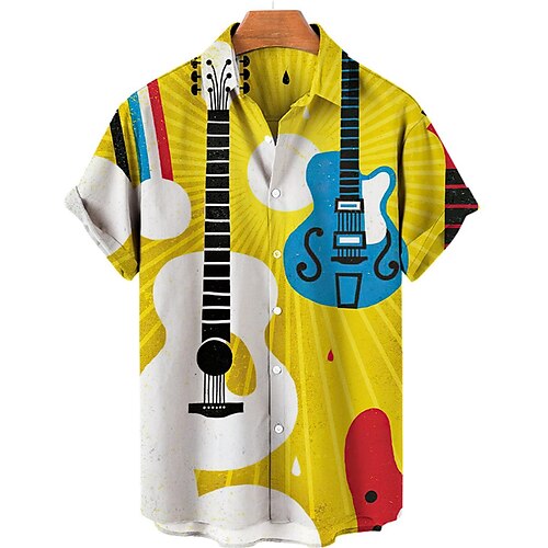 Herren Hemd Grafik-Drucke Gitarre Umlegekragen Gelb Strasse Casual Kurze Ärmel Button-Down Bedruckt Bekleidung Sport Modisch Strassenmode Designer
Herren Hemd Grafik-Drucke Gitarre Umlegekragen Gelb Strasse Casual Kurze Ärmel Button-Down Bedruckt Bekleidung Sport Modisch Strassenmode Designer