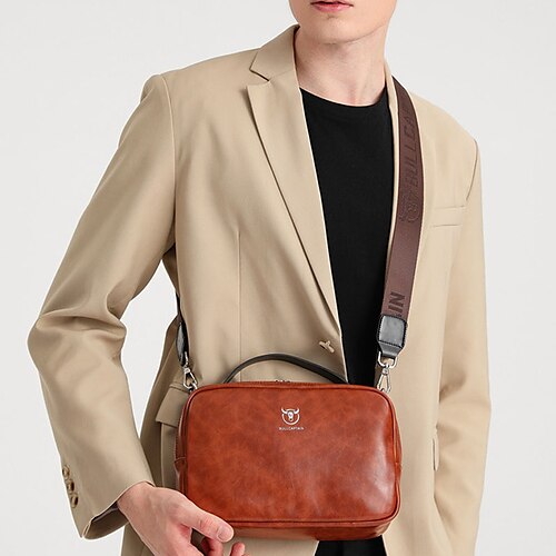 Herre Crossbody-veske Skulderveske Belteveske PU lær utendørs Daglig Glidelås Vanntett Pustende Holdbar Bokstaver Mørkebrun Rødbrun Blå
Herre Crossbody-veske Skulderveske Belteveske PU lær utendørs Daglig Glidelås Vanntett Pustende Holdbar Bokstaver Mørkebrun Rødbrun Blå