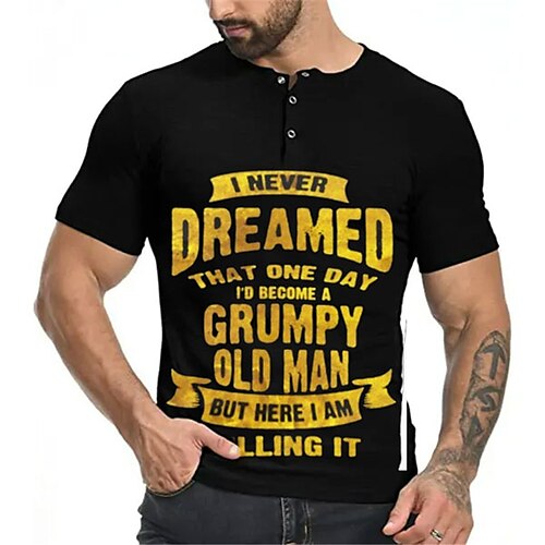 Herre Henley-skjorte T-Shirts Grafisk Bogstaver Henley Tøj 3D-udskrivning udendørs Afslappet Kortærmet Knap ned Trykt mønster Mode Designer Bekvem
Herre Henley-skjorte T-Shirts Grafisk Bogstaver Henley Tøj 3D-udskrivning udendørs Afslappet Kortærmet Knap ned Trykt mønster Mode Designer Bekvem
