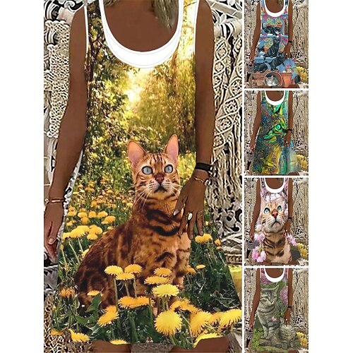 Per donna Vestito casual Vestito a trapezio Abito senza maniche Floreale Gatto Stampa Girocollo Mini abito Attivo Di tendenza Esterno Giornaliero Senza maniche Standard Giallo Rosa Blu Primavera
Per donna Vestito casual Vestito a trapezio Abito senza maniche Floreale Gatto Stampa Girocollo Mini abito Attivo Di tendenza Esterno Giornaliero Senza maniche Standard Giallo Rosa Blu Primavera
