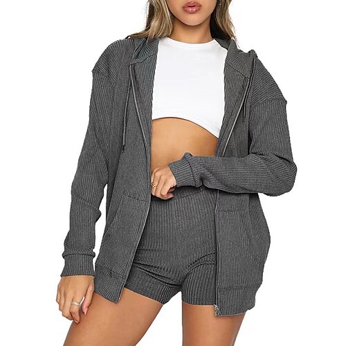 Dame Loungewear Sæt Ren farve Mode Komfort Blødt Gade Stævnemøde Ferierejse Polyester Åndbart Hættetrøje Langærmet Shorts Elastisk Talje Forår Sommer Sort Vin
Dame Loungewear Sæt Ren farve Mode Komfort Blødt Gade Stævnemøde Ferierejse Polyester Åndbart Hættetrøje Langærmet Shorts Elastisk Talje Forår Sommer Sort Vin