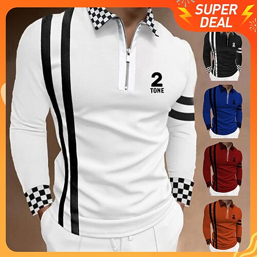 Men's Polo Shirt Golf Shirt Plaid Letter Graphic Prints Turndown Black White Yellow Light Green Red 3D Print Outdoor Street Long Sleeve Zipper Print Clothing Apparel Sports Fashion Streetwear Designer
Men's Polo Shirt Golf Shirt Plaid Letter Graphic Prints Turndown Black White Yellow Light Green Red 3D Print Outdoor Street Long Sleeve Zipper Print Clothing Apparel Sports Fashion Streetwear Designer