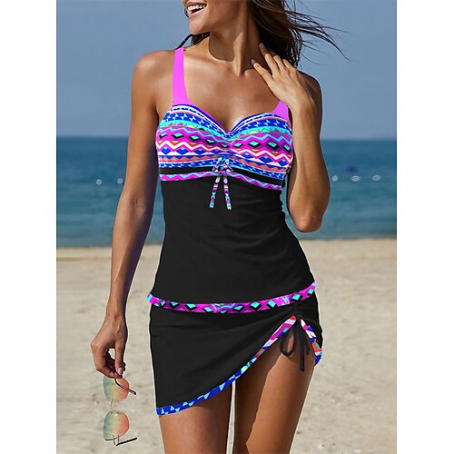Dame Badetøj Tankini 2 stk Normal badedragt Krøllede Folder 2 stk Mavekontrol Printer Geometrisk Sort Tanktop Badedragter Sport Strand Tøj Efterår
Dame Badetøj Tankini 2 stk Normal badedragt Krøllede Folder 2 stk Mavekontrol Printer Geometrisk Sort Tanktop Badedragter Sport Strand Tøj Efterår