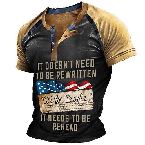 Herre Henley-skjorte T-Shirts Grafisk Farveblok Nationalflag Henley Tøj 3D-udskrivning udendørs Afslappet Kortærmet Patchwork Knap ned Mode Designer Bekvem
Herre Henley-skjorte T-Shirts Grafisk Farveblok Nationalflag Henley Tøj 3D-udskrivning udendørs Afslappet Kortærmet Patchwork Knap ned Mode Designer Bekvem
