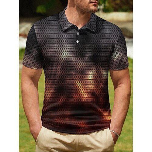 Herre POLO T-skjorte Golf skjorte Gradert Grafiske trykk Aftæpning Svart utendørs Gate Kort Erme Knapp ned Trykt mønster Klær Sport Mote Gatemote Designer
Herre POLO T-skjorte Golf skjorte Gradert Grafiske trykk Aftæpning Svart utendørs Gate Kort Erme Knapp ned Trykt mønster Klær Sport Mote Gatemote Designer