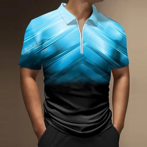 Herre POLO T-skjorte Golf skjorte Zip Polo Gradert Grafiske trykk Aftæpning Gul Rød Blå Grønn Lyseblå utendørs Gate Kort Erme Glidelås Trykt mønster Klær Mote Designer Fritid Pustende
Herre POLO T-skjorte Golf skjorte Zip Polo Gradert Grafiske trykk Aftæpning Gul Rød Blå Grønn Lyseblå utendørs Gate Kort Erme Glidelås Trykt mønster Klær Mote Designer Fritid Pustende