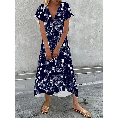 Dame Lang kjole Maxikjole Hverdagskjole Skift Kjole Print kjole Blomst Mode Gade Daglig Stævnemøde Ferierejse Trykt mønster Kortærmet V-hals Kjole Regulær Blå Forår Sommer S M L XL XXL
Dame Lang kjole Maxikjole Hverdagskjole Skift Kjole Print kjole Blomst Mode Gade Daglig Stævnemøde Ferierejse Trykt mønster Kortærmet V-hals Kjole Regulær Blå Forår Sommer S M L XL XXL