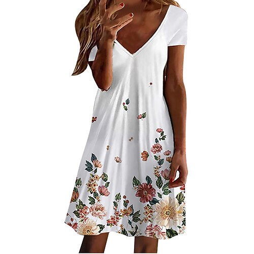 Dame Afslappet påklædning Print kjole Løs kjole Blomstret Trykt mønster V-hals Midikjole Aktiv Mode udendørs Daglig Kortærmet Løstsiddende Hvid Lysegrøn Rød Forår Sommer S M L XL XXL
Dame Afslappet påklædning Print kjole Løs kjole Blomstret Trykt mønster V-hals Midikjole Aktiv Mode udendørs Daglig Kortærmet Løstsiddende Hvid Lysegrøn Rød Forår Sommer S M L XL XXL