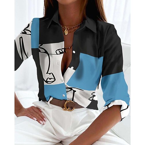 Per donna Camicia Blusa Giallo Rosa Blu Color Block Ritratto Pulsante Stampa Manica lunga Informale Giornaliero Essenziale Colletto Standard Ritratto S
Per donna Camicia Blusa Giallo Rosa Blu Color Block Ritratto Pulsante Stampa Manica lunga Informale Giornaliero Essenziale Colletto Standard Ritratto S