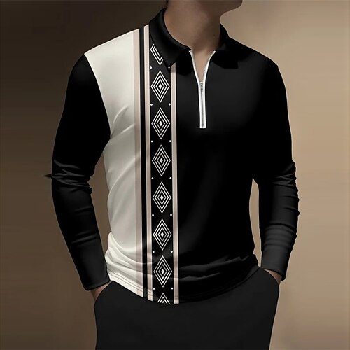 Per uomo POLO Camicia da golf Golf Polo con zip Stampe astratte Geometria Collo ripiegabile Cachi Esterno Strada Manica lunga Cerniera Stampa Abbigliamento Di tendenza Streetwear Originale Morbido
Per uomo POLO Camicia da golf Golf Polo con zip Stampe astratte Geometria Collo ripiegabile Cachi Esterno Strada Manica lunga Cerniera Stampa Abbigliamento Di tendenza Streetwear Originale Morbido
