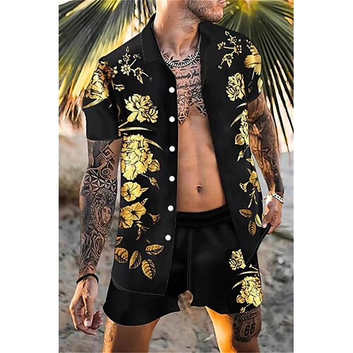 Herre Hawaii skjorte Skjorte sæt Blomstret Kokos palme Grafiske tryk Aftæpning Sort Gade Afslappet Kortærmet Trykt mønster Tøj Tropisk Mode Hawaiiansk Designer
Herre Hawaii skjorte Skjorte sæt Blomstret Kokos palme Grafiske tryk Aftæpning Sort Gade Afslappet Kortærmet Trykt mønster Tøj Tropisk Mode Hawaiiansk Designer