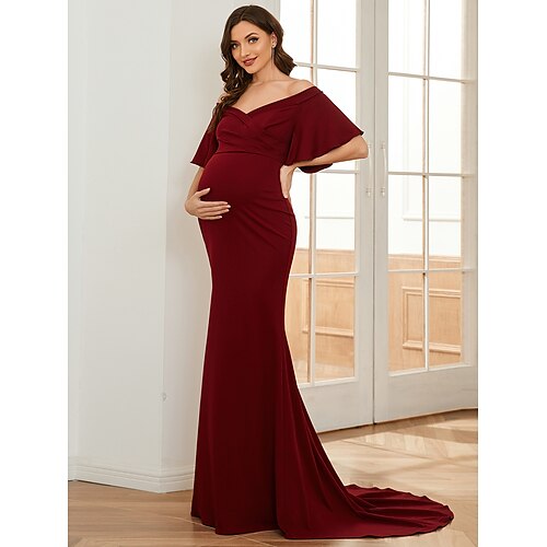 A sirena Abiti premaman Premaman Vestito Formale Strascico di corte Manica corta Senza spalline Tessuto elasticizzato con Con ruche Colore Puro 2023
A sirena Abiti premaman Premaman Vestito Formale Strascico di corte Manica corta Senza spalline Tessuto elasticizzato con Con ruche Colore Puro 2023