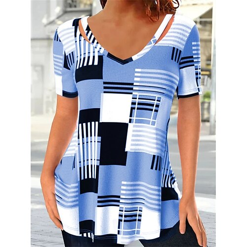 Mujer Camiseta Rosa Azul Piscina Verde Trébol Plaid Manga Corta Casual Diario Básico Escote en Pico Regular S
Mujer Camiseta Rosa Azul Piscina Verde Trébol Plaid Manga Corta Casual Diario Básico Escote en Pico Regular S