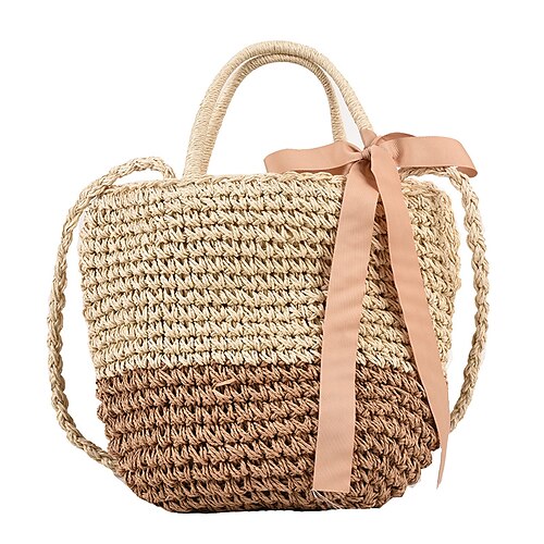 Dame Poseveske Halmpose Strå Strand Lettvekt Fargeblokk Svart Kakifarget Beige
Dame Poseveske Halmpose Strå Strand Lettvekt Fargeblokk Svart Kakifarget Beige