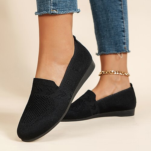 Dame Slip-Ons Daglig Flat hæl Rund Tå minimalisme Netting Tøfler Helfarge Svart Mørkeblå Lyseblå
Dame Slip-Ons Daglig Flat hæl Rund Tå minimalisme Netting Tøfler Helfarge Svart Mørkeblå Lyseblå