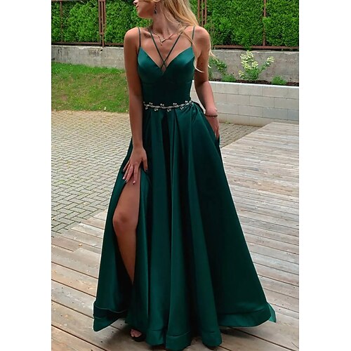 Linea-A Abiti da ballo Gotico Vestito Formale Strascico di corte Senza maniche Con bretelline Raso Scollato sul retro con A pieghe Perline 2023
Linea-A Abiti da ballo Gotico Vestito Formale Strascico di corte Senza maniche Con bretelline Raso Scollato sul retro con A pieghe Perline 2023