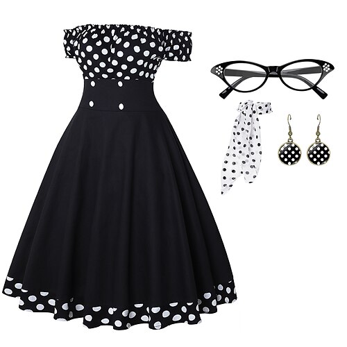 50 s tenue flare robe épaule dénudée 4 pièces 1950 s audrey hepburn accessoires ensemble rétro vintage balançoire robe femme cosplay costume fête date festival
50 s tenue flare robe épaule dénudée 4 pièces 1950 s audrey hepburn accessoires ensemble rétro vintage balançoire robe femme cosplay costume fête date festival