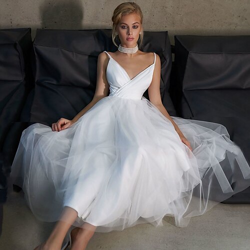 Bridal Shower Vestitini bianchi Informale Abiti da sposa Alla caviglia Linea-A Senza maniche Con bretelline Tulle Con Tinta unita 2023 Abiti da sposa
Bridal Shower Vestitini bianchi Informale Abiti da sposa Alla caviglia Linea-A Senza maniche Con bretelline Tulle Con Tinta unita 2023 Abiti da sposa