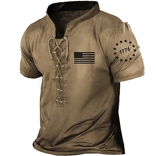 Per uomo Camicia Henley Magliette Pop art Bandiera Henley Abbigliamento Stampa 3D Giornaliero Sport Manica corta Lacci Stampa Di tendenza Informale Comoda
Per uomo Camicia Henley Magliette Pop art Bandiera Henley Abbigliamento Stampa 3D Giornaliero Sport Manica corta Lacci Stampa Di tendenza Informale Comoda