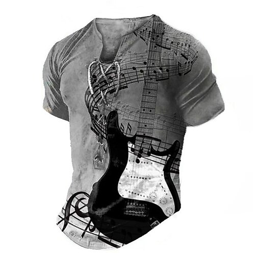 Herre Henley-skjorte T-Shirts Grafisk Guitar Henley Tøj 3D-udskrivning Daglig Sport Kortærmet Blondér Trykt mønster Mode Afslappet Komfort
Herre Henley-skjorte T-Shirts Grafisk Guitar Henley Tøj 3D-udskrivning Daglig Sport Kortærmet Blondér Trykt mønster Mode Afslappet Komfort