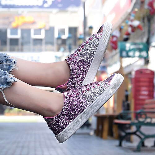 Dame Unisex Treningssko Fest Klubb Paljett Rund Tå Fritid Glitter Snøring Fargeblokk Svart Rosa Gull
Dame Unisex Treningssko Fest Klubb Paljett Rund Tå Fritid Glitter Snøring Fargeblokk Svart Rosa Gull