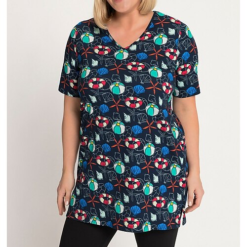 Mulheres Camisa Social Blusa Azul Marinha Gráfico Imprimir Manga Curta Casual Diário Básico Decote V Longo L
Mulheres Camisa Social Blusa Azul Marinha Gráfico Imprimir Manga Curta Casual Diário Básico Decote V Longo L
