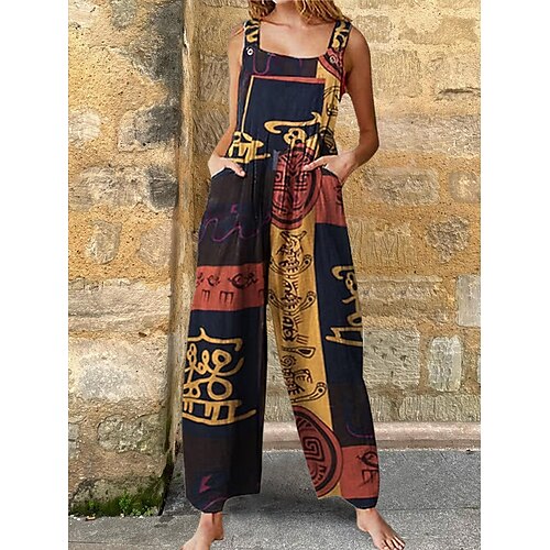 Salopette Femme Poche Imprimer Plaid Col Carré Vêtement de rue du quotidien Vacances Ample Sans Manches Noir S Printemps
Salopette Femme Poche Imprimer Plaid Col Carré Vêtement de rue du quotidien Vacances Ample Sans Manches Noir S Printemps