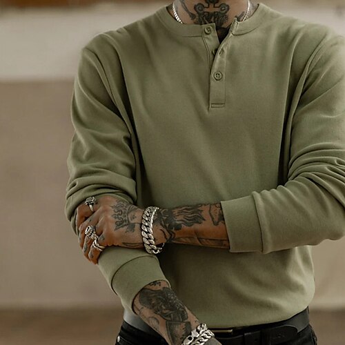 Per uomo maglietta Camicia Henley T-shirt Liscio Henley Strada Da mare Manica lunga Pulsante Abbigliamento Originale Essenziale Contemporaneo moderno
Per uomo maglietta Camicia Henley T-shirt Liscio Henley Strada Da mare Manica lunga Pulsante Abbigliamento Originale Essenziale Contemporaneo moderno