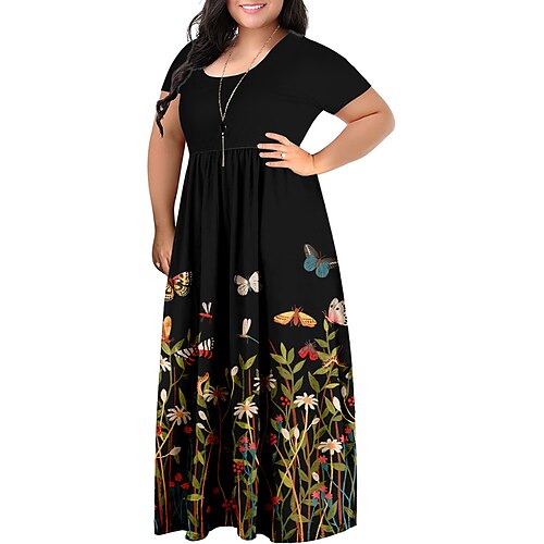 Dame Plusstørrelser Hverdagskjole A Linje Kjole Blomstret Sommerfugl Lang kjole Maxikjole Kortærmet Krøllede Folder Trykt mønster Rund hals Romantik Stævnemøde Sort Lyserød Forår Sommer L XL XXL 3XL
Dame Plusstørrelser Hverdagskjole A Linje Kjole Blomstret Sommerfugl Lang kjole Maxikjole Kortærmet Krøllede Folder Trykt mønster Rund hals Romantik Stævnemøde Sort Lyserød Forår Sommer L XL XXL 3XL