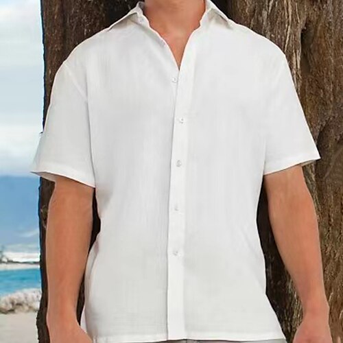 Men's Summer Shirt Beach Shirt White Pink Dark Navy Short Sleeves Plain Turndown Summer Hawaiian Holiday Clothing Apparel
Men's Summer Shirt Beach Shirt White Pink Dark Navy Short Sleeves Plain Turndown Summer Hawaiian Holiday Clothing Apparel