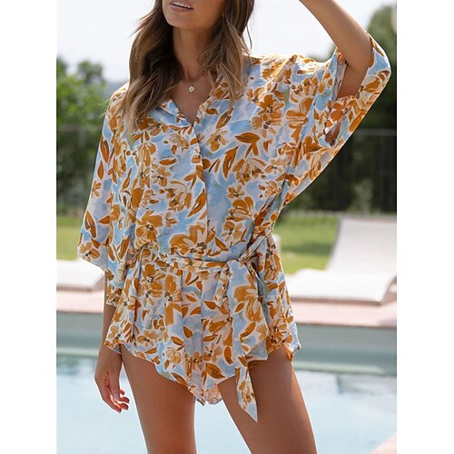 Mulheres Macacão Cordões Botão Floral Colarinho de Camisa Casual Diário Férias Normal Manga 3/4 Laranja Verde S M L Primavera
Mulheres Macacão Cordões Botão Floral Colarinho de Camisa Casual Diário Férias Normal Manga 3/4 Laranja Verde S M L Primavera