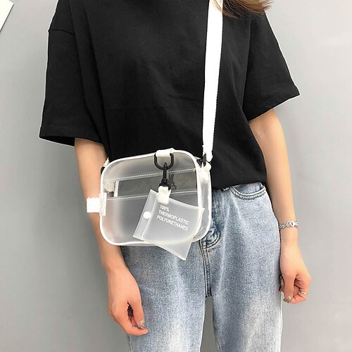 Dame Crossbody-veske PVC Plast utendørs Daglig Glidelås Vanntett Pustende Holdbar Bokstaver Hvit
Dame Crossbody-veske PVC Plast utendørs Daglig Glidelås Vanntett Pustende Holdbar Bokstaver Hvit
