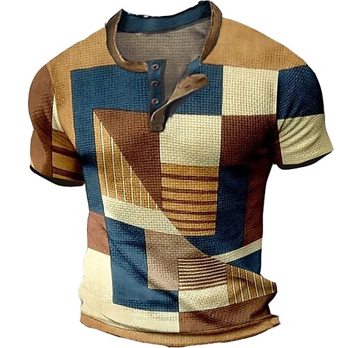 Per uomo Camicia Henley Waffle Magliette Pop art Color Block Henley Abbigliamento Stampa 3D Esterno Informale Manica corta Stampa Di tendenza Originale Comodo
Per uomo Camicia Henley Waffle Magliette Pop art Color Block Henley Abbigliamento Stampa 3D Esterno Informale Manica corta Stampa Di tendenza Originale Comodo