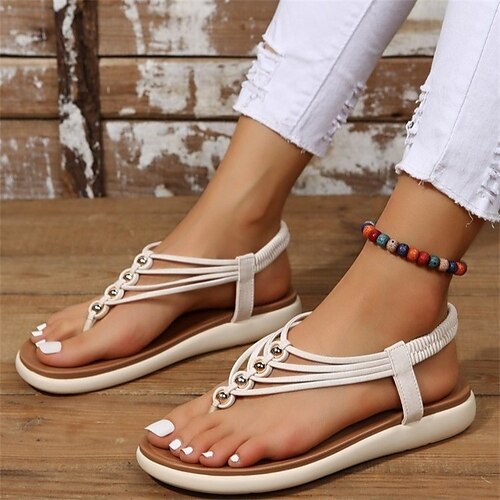 Dame Sandaler Bohem Flate sandaler Store størrelser utendørs Daglig Strand Sommer Uthult Perlearbeid Flat hæl Lav hæl Åpen Tå Elegant Fritid Klassisk Gange Fuskelær Tøfler Helfarge Mørkebrun Svart Blå
Dame Sandaler Bohem Flate sandaler Store størrelser utendørs Daglig Strand Sommer Uthult Perlearbeid Flat hæl Lav hæl Åpen Tå Elegant Fritid Klassisk Gange Fuskelær Tøfler Helfarge Mørkebrun Svart Blå