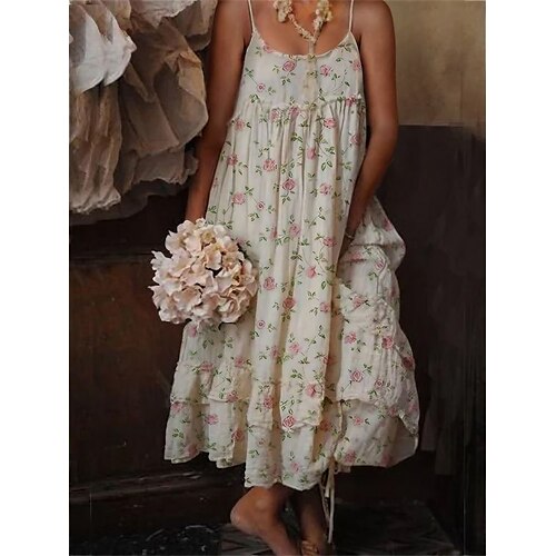 Dame Lang kjole Maxikjole Uformell kjole Slipkjole Print kjole Blomstret Mote Fritid utendørs Daglig Feriereise Åpen rygg Trykt mønster Ermeløs Med stropper Kjole Løstsittende Hvit Vår Sommer M L XL
Dame Lang kjole Maxikjole Uformell kjole Slipkjole Print kjole Blomstret Mote Fritid utendørs Daglig Feriereise Åpen rygg Trykt mønster Ermeløs Med stropper Kjole Løstsittende Hvit Vår Sommer M L XL