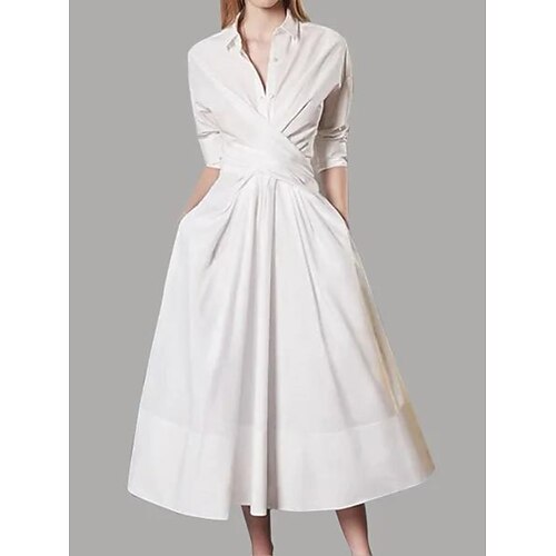 Dame Skjortekjole Uformell kjole Swingkjole Midikjole utendørs Daglig Feriereise Polyester Fritid Klassisk Skjortekrage Rynket Knapp Langermet Sommer Vår Høst 2023 Løstsittende Hvit Rosa Blå Ren farge
Dame Skjortekjole Uformell kjole Swingkjole Midikjole utendørs Daglig Feriereise Polyester Fritid Klassisk Skjortekrage Rynket Knapp Langermet Sommer Vår Høst 2023 Løstsittende Hvit Rosa Blå Ren farge