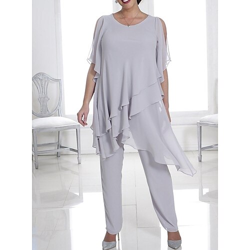 Spezzato Abito da cerimonia per signora Festa Elegante Girocollo Alla caviglia Chiffon Manica corta con Con balze strutturate Tinta unita 2023
Spezzato Abito da cerimonia per signora Festa Elegante Girocollo Alla caviglia Chiffon Manica corta con Con balze strutturate Tinta unita 2023