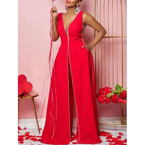 Mujer Mono Espalda al Aire Alta cintura Color sólido Escote en Pico Ropa de calle Fiesta Calle Ajuste regular Sin Mangas Negro Rojo Azul Piscina S M L Primavera
Mujer Mono Espalda al Aire Alta cintura Color sólido Escote en Pico Ropa de calle Fiesta Calle Ajuste regular Sin Mangas Negro Rojo Azul Piscina S M L Primavera
