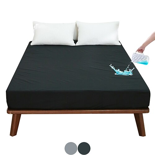 Funda protectora de colchón impermeable negra, tamaño queen, funda de cama de poliéster con bolsillo profundo de 14 pulgadas, sábana ajustable de color sólido
Funda protectora de colchón impermeable negra, tamaño queen, funda de cama de poliéster con bolsillo profundo de 14 pulgadas, sábana ajustable de color sólido