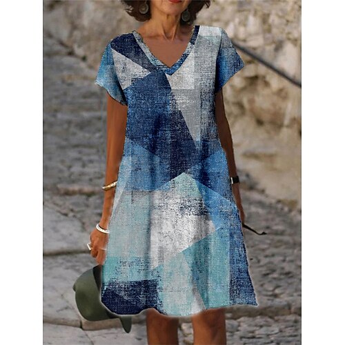 Dame Uformell kjole Skiftkjole Print kjole Geometrisk Fargeblokk Trykt mønster V-hals Mini kjole Aktiv Mote utendørs Feriereise Kortermet Normal Blå Mørkeblå Lyseblå Vår Sommer S M L XL XXL
Dame Uformell kjole Skiftkjole Print kjole Geometrisk Fargeblokk Trykt mønster V-hals Mini kjole Aktiv Mote utendørs Feriereise Kortermet Normal Blå Mørkeblå Lyseblå Vår Sommer S M L XL XXL