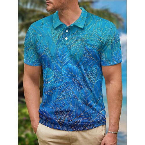 Herre POLO Trøje Golftrøje Grafiske tryk Blade Aftæpning Blå udendørs Gade Kort Ærme Knap ned Trykt mønster Tøj Sport Mode Gade Designer
Herre POLO Trøje Golftrøje Grafiske tryk Blade Aftæpning Blå udendørs Gade Kort Ærme Knap ned Trykt mønster Tøj Sport Mode Gade Designer