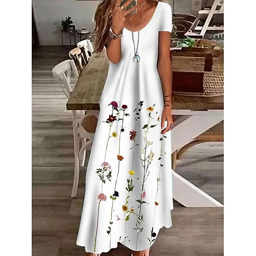 Dame Uformell kjole Maxikjole Hvit Kortermet Blomstret Rynket Vår Sommer V-hals Fritid Helg 2023 S M L XL XXL 3XL
Dame Uformell kjole Maxikjole Hvit Kortermet Blomstret Rynket Vår Sommer V-hals Fritid Helg 2023 S M L XL XXL 3XL