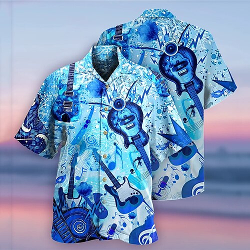 Homme Chemise Chemise hawaïenne Imprimés Photos Guitare Col rabattu Bleu Plein Air Casual Manches courtes Bouton bas Imprimer Vêtement Tenue Tropique Sportif Vêtement de rue Design
Homme Chemise Chemise hawaïenne Imprimés Photos Guitare Col rabattu Bleu Plein Air Casual Manches courtes Bouton bas Imprimer Vêtement Tenue Tropique Sportif Vêtement de rue Design