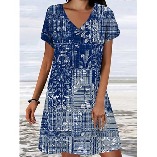 Per donna Abito a maglietta Abito casual Abito a T shirt Pop art Color Block Stampa A V Mini abito Di tendenza Moderno Esterno Giornaliero Manica corta Standard Nero Blu Estate Primavera S M L XL XXL
Per donna Abito a maglietta Abito casual Abito a T shirt Pop art Color Block Stampa A V Mini abito Di tendenza Moderno Esterno Giornaliero Manica corta Standard Nero Blu Estate Primavera S M L XL XXL